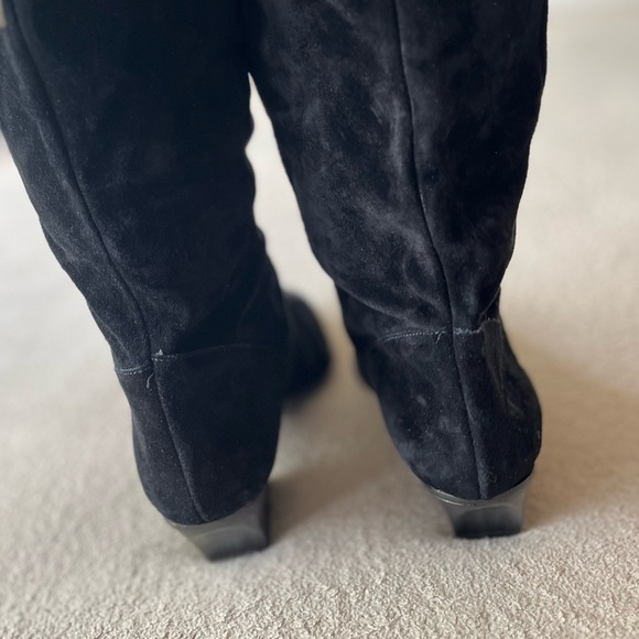 Vintage Black Suede Over-the-Knee Boots 8 - Picture 7 of 12